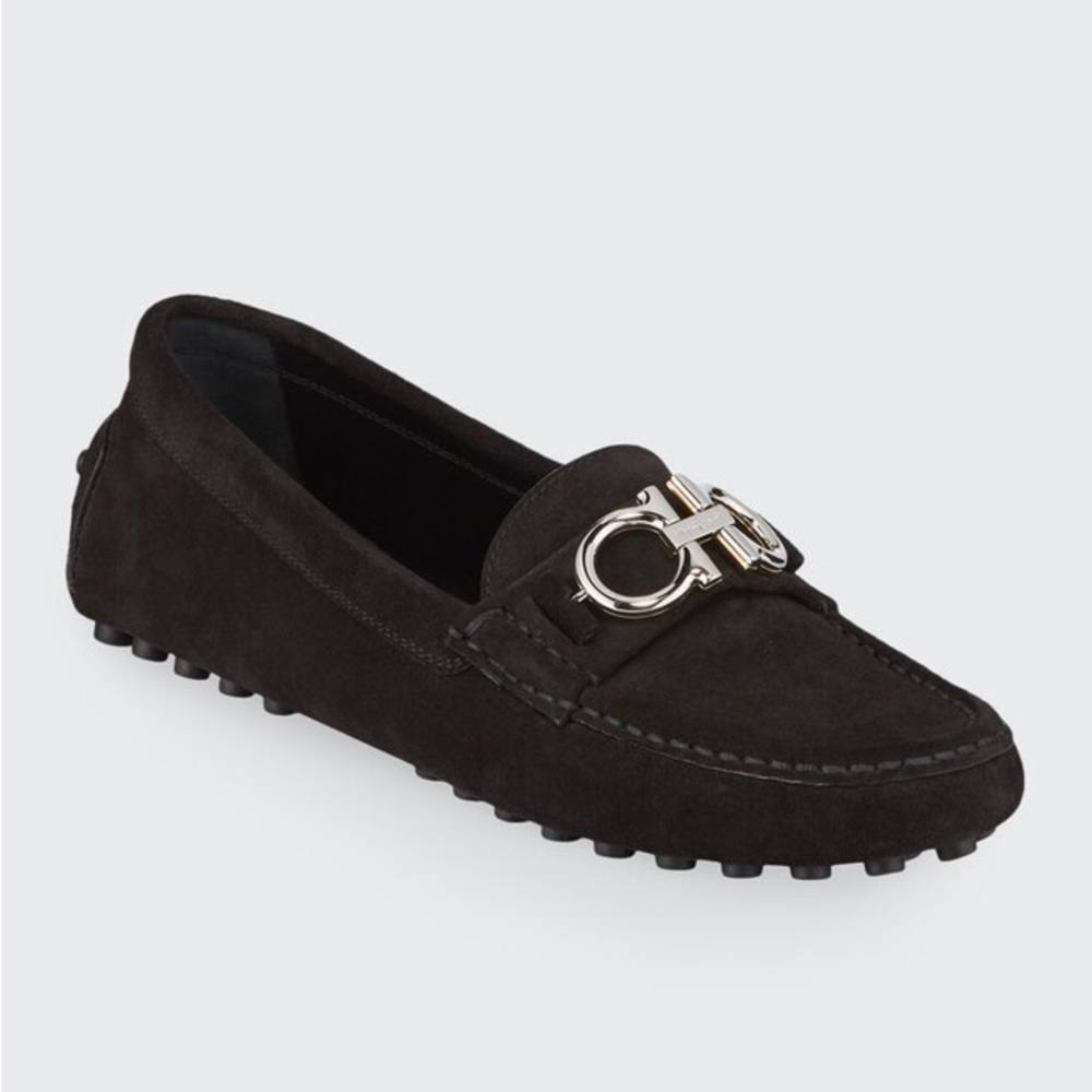 Ferragamo Women's Berra Reversible Gancini Drivers Loafers